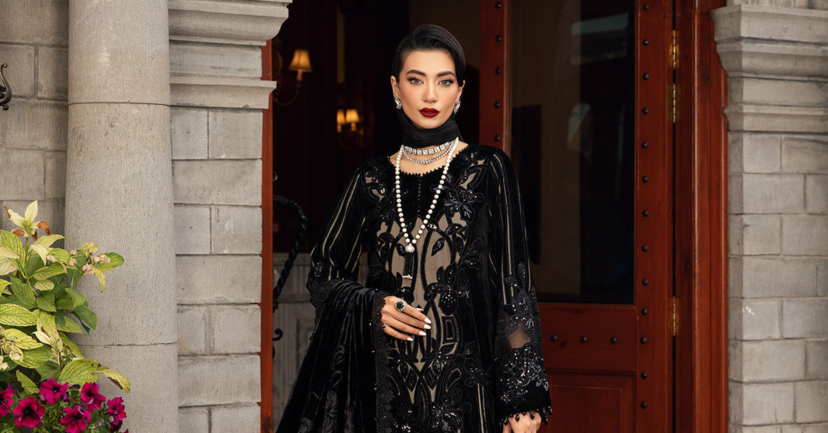 Maria B | Winter Luxe 24 | Velvet DL-1205 - Ladies Clothes - Maria Faisal