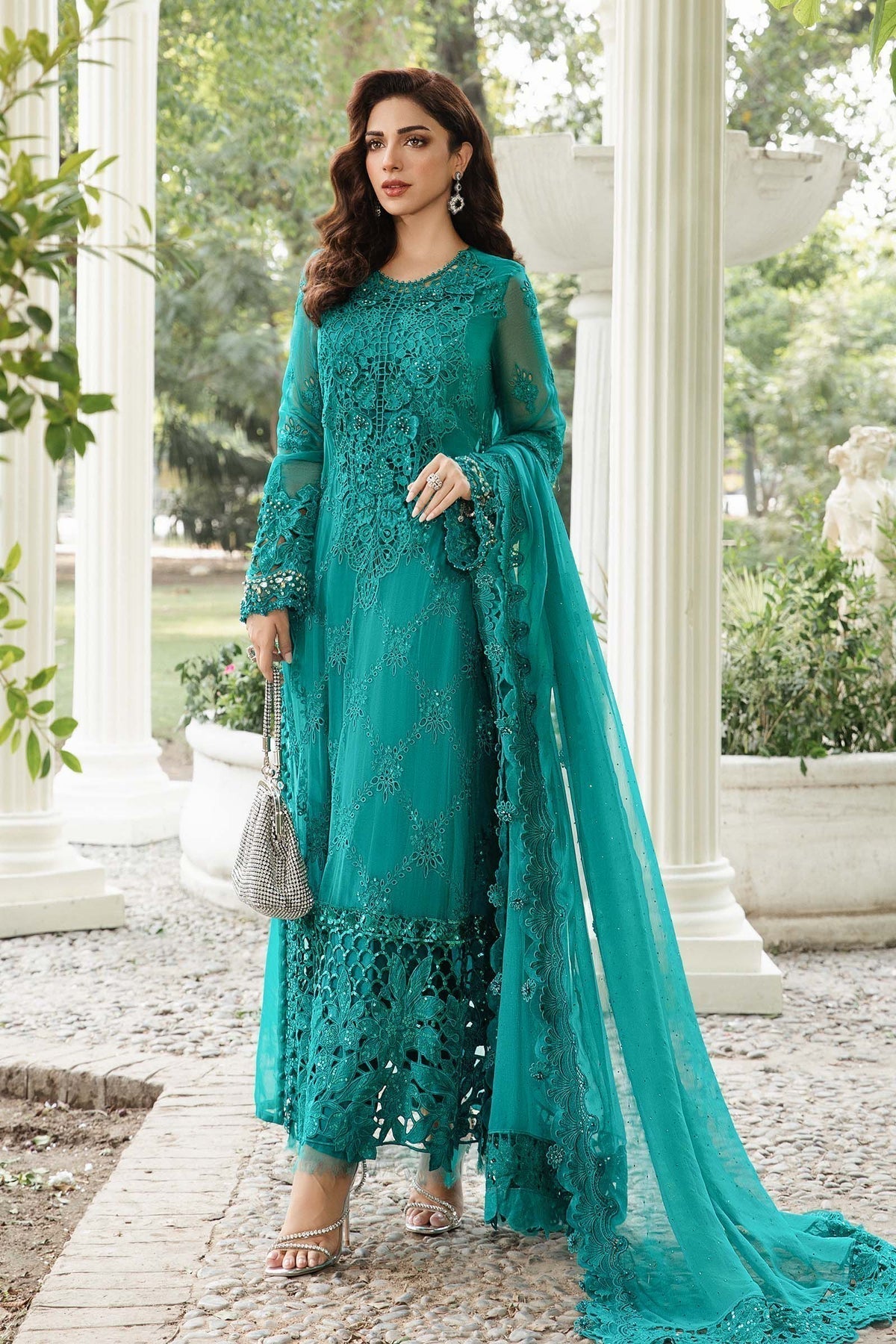 Maria B | Chiffon Formals 24 | Chiffon Suit | MPC-24-105 - Wedding Dress - Maria Faisal