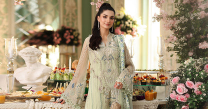 Maria b | Chiffon Formals 26 | MPC-26-105-Pistachio Green - Formal Dress - available at Maria Faisal in UK and USA.
