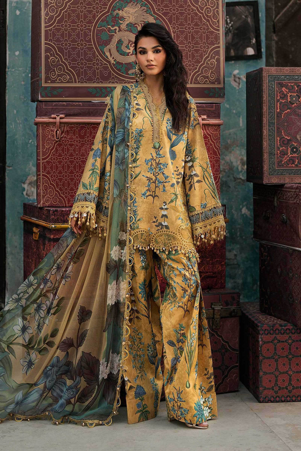 Maria B | M Prints Winter Fall 2026 | MPT-3106-A - Luxury Dress - available at Maria Faisal in UK and USA.