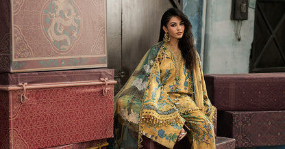 Maria B | M Prints Winter Fall 2026 | MPT-3106-A - Luxury Dress - available at Maria Faisal in UK and USA.