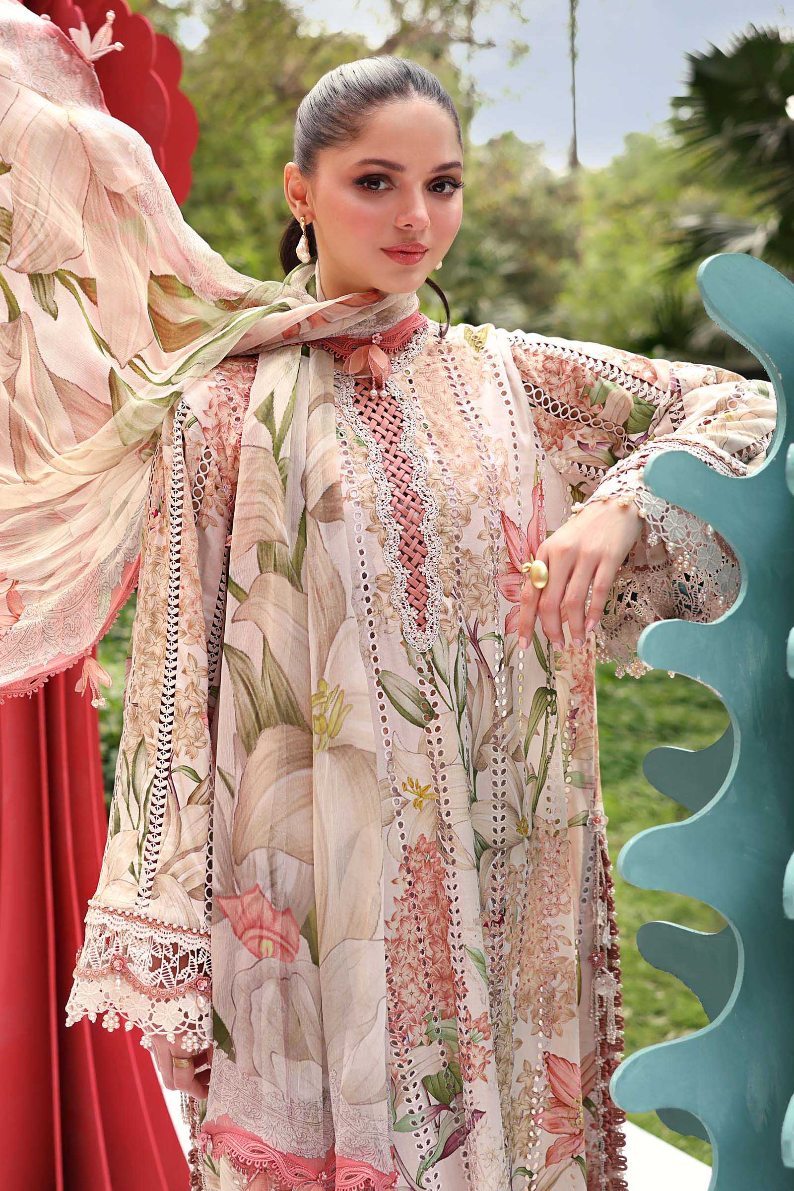 Maria B | M Prints 26 | MPT-3006-A - Luxury Dress - available at Maria Faisal in UK and USA.