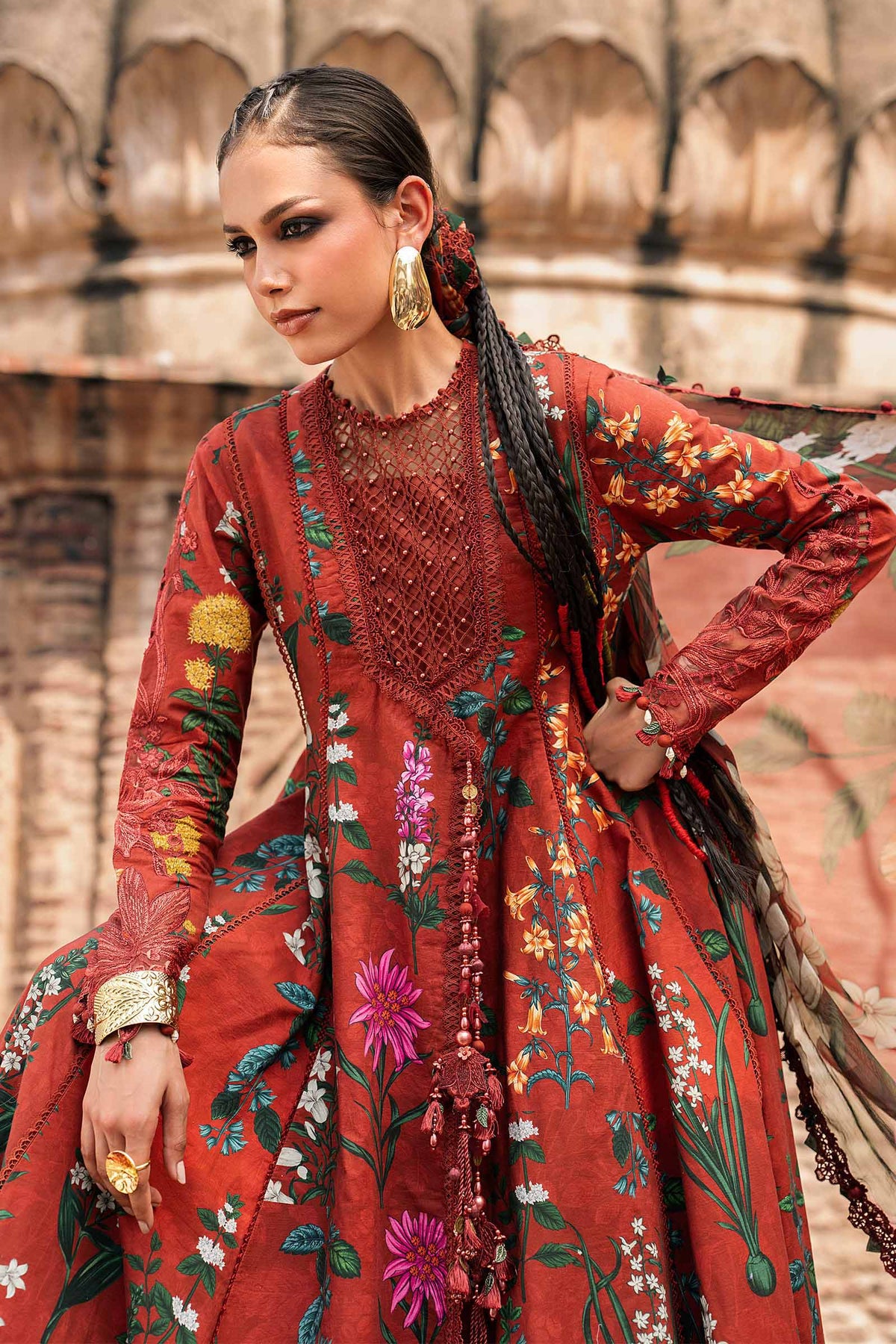 Maria B | M Prints Winter Fall 2026 | MPT-3106-B - Luxury Dress - available at Maria Faisal in UK and USA.