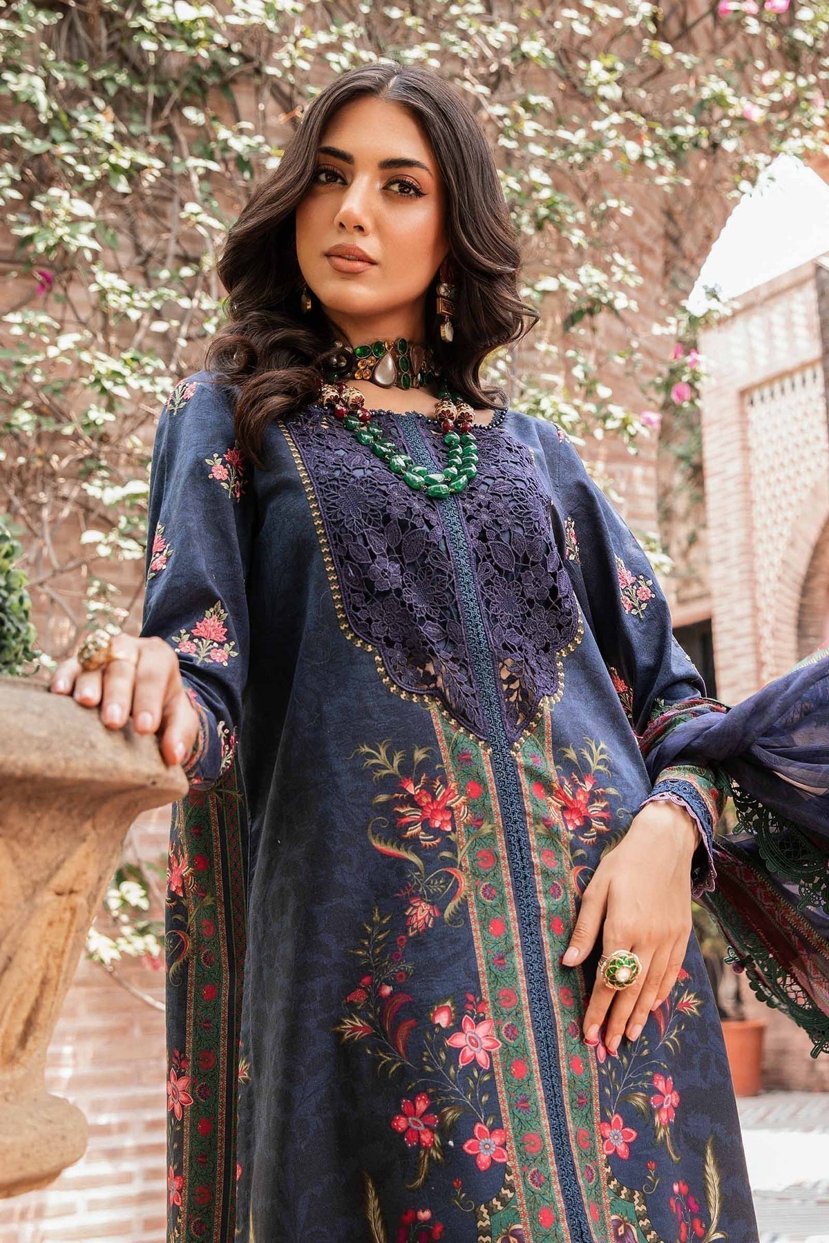 Maria.B | M Print Eid Edit | MPT-2206-B - Designer Dress with Intricate embroidery and embellishments. Shop elegent wedding dress at Maria Faisal.