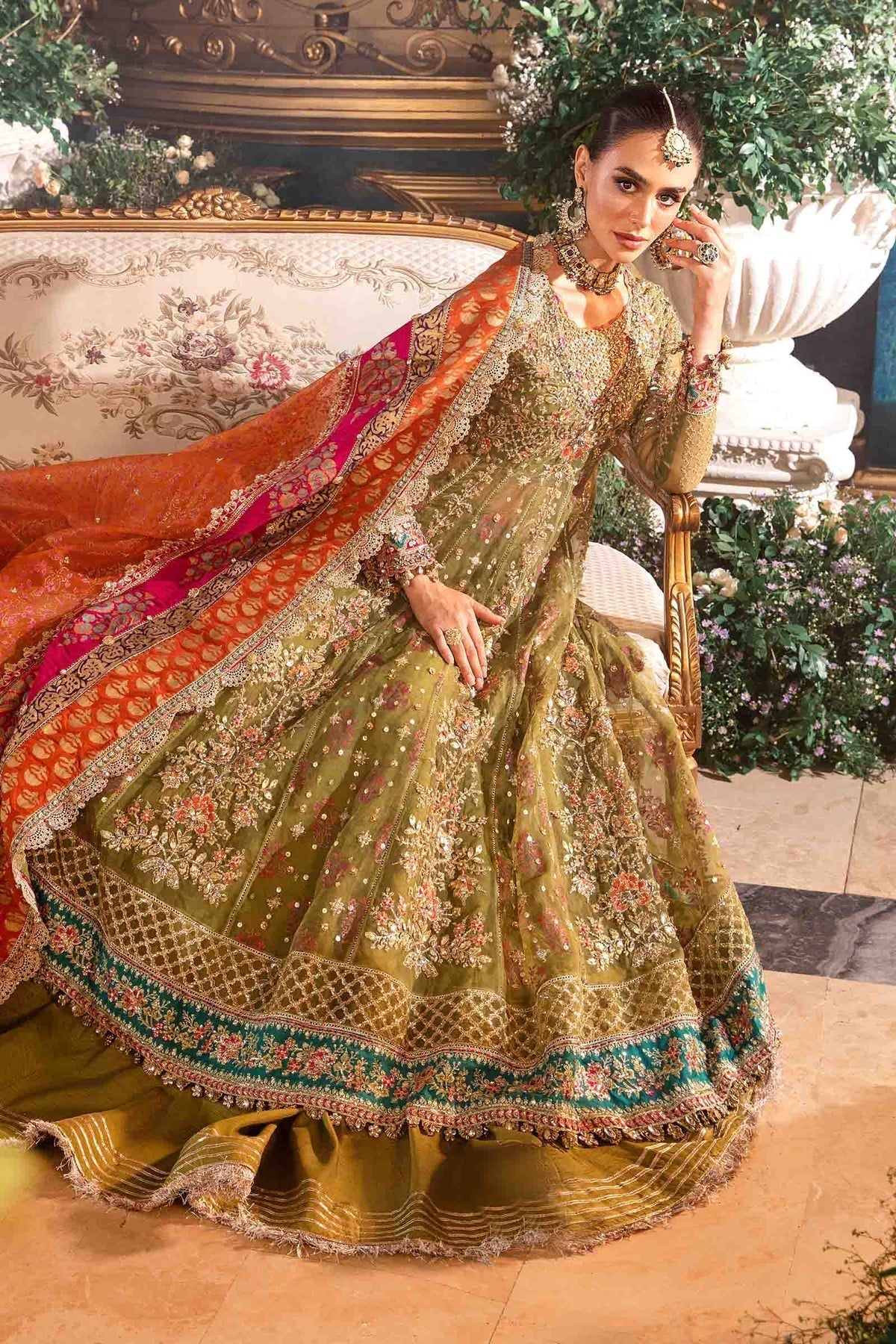 Maria B | Mbroidered Formals 24 | Organza Suit | BD-2906 - Designer Dress with Intricate embroidery and embellishments. Shop elegent wedding dress at Maria Faisal.