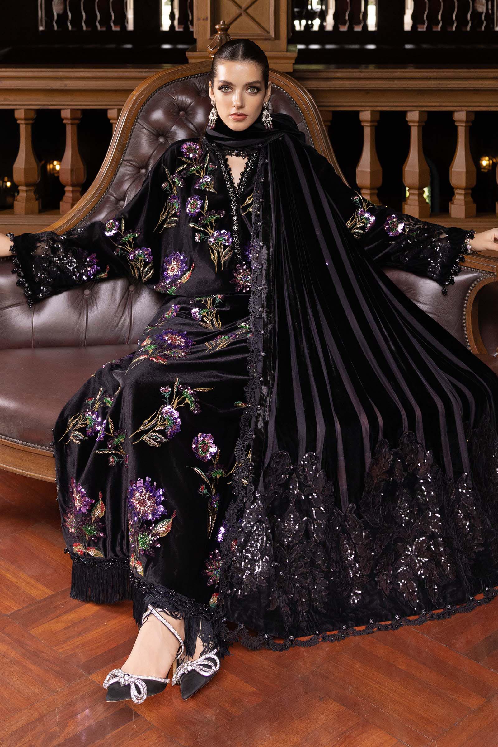 Maria B | Winter Luxe 25 | WL-1306 - Casual Dress - available at Maria Faisal in UK and USA.