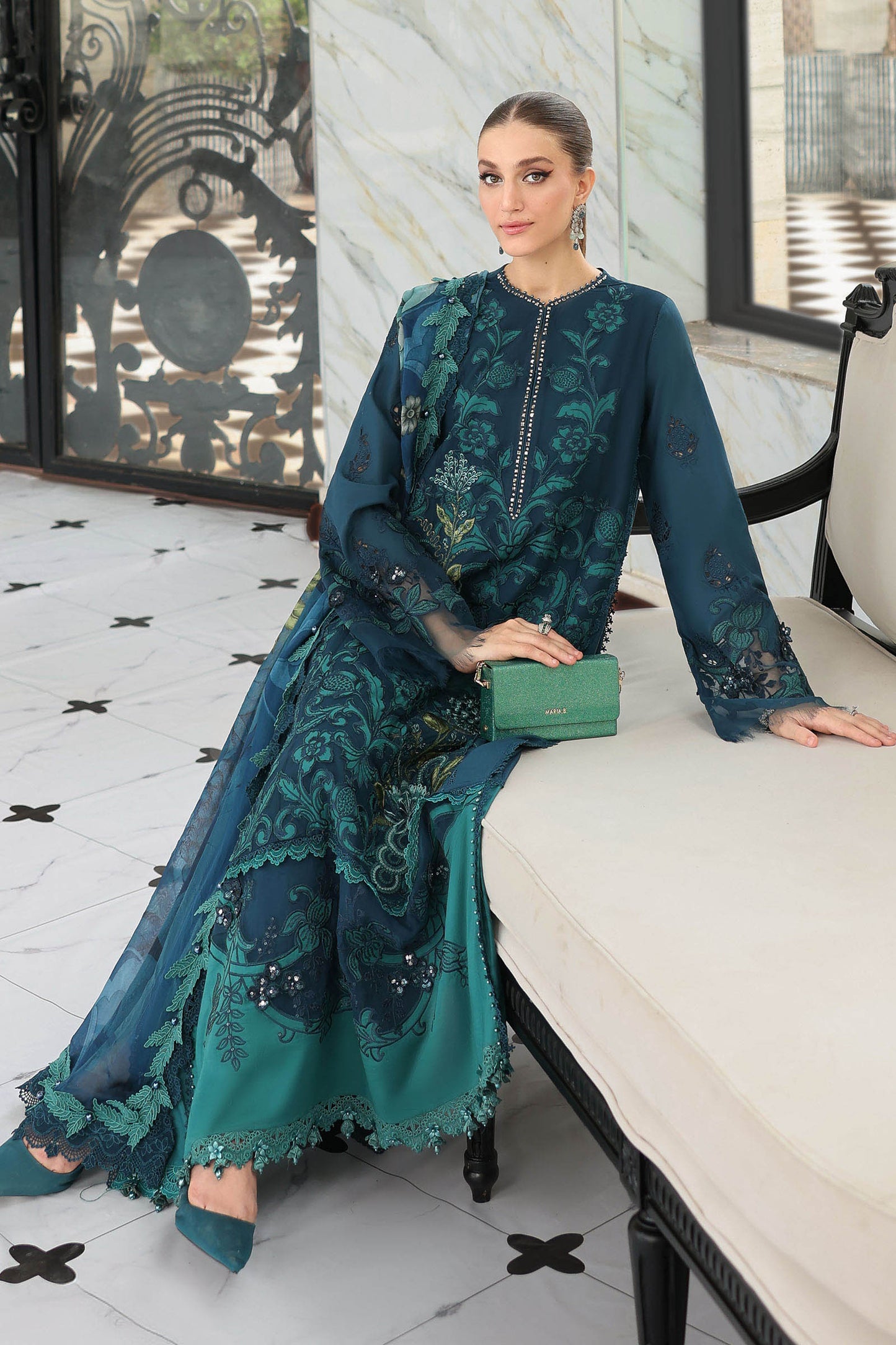 Maria B | luxury Lawn 26 | EL-26-06 - Luxury Dress - available at Maria Faisal in UK and USA.