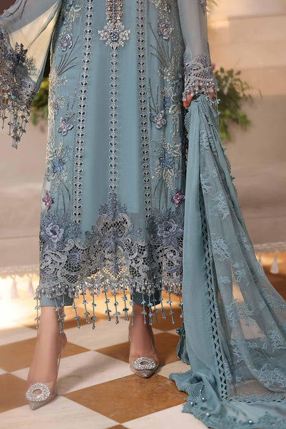 Maria b | Chiffon Formals 26 | MPC-26-106-Slate Blue - Formal Dress - available at Maria Faisal in UK and USA.