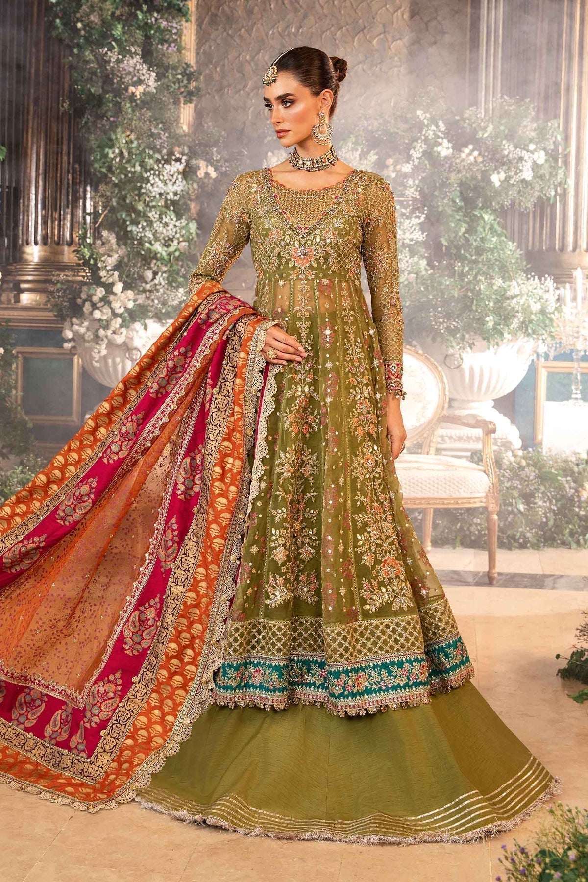 Maria B | Mbroidered Formals 24 | Organza Suit | BD-2906 - Designer Dress with Intricate embroidery and embellishments. Shop elegent wedding dress at Maria Faisal.