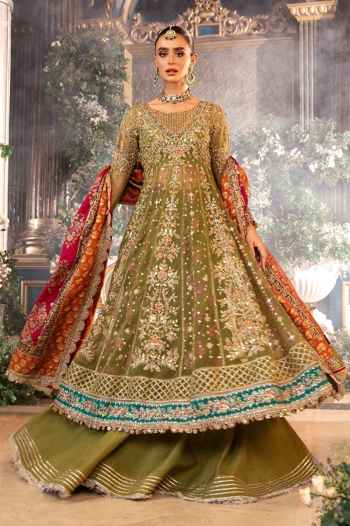 Maria B | Mbroidered Formals 24 | Organza Suit | BD-2906 - Designer Dress with Intricate embroidery and embellishments. Shop elegent wedding dress at Maria Faisal.