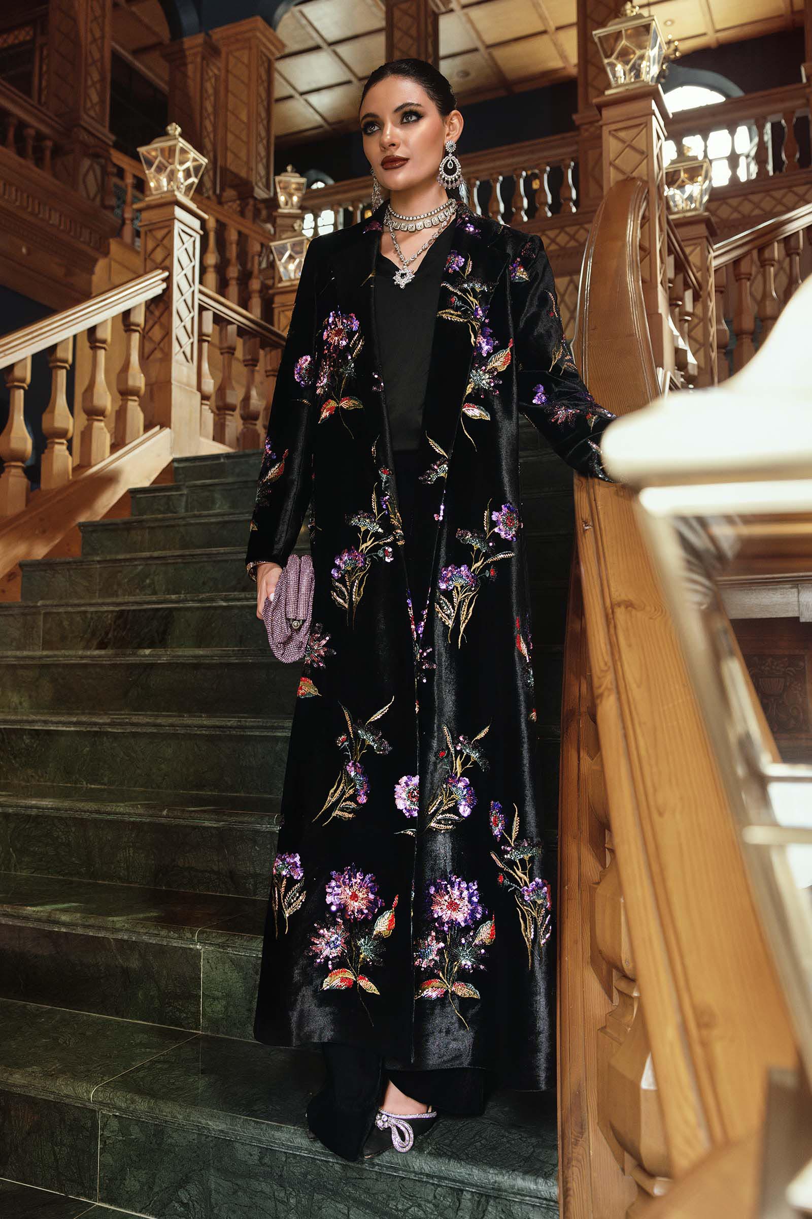 Maria B | Winter Luxe 25 | WL-1306 - Casual Dress - available at Maria Faisal in UK and USA.