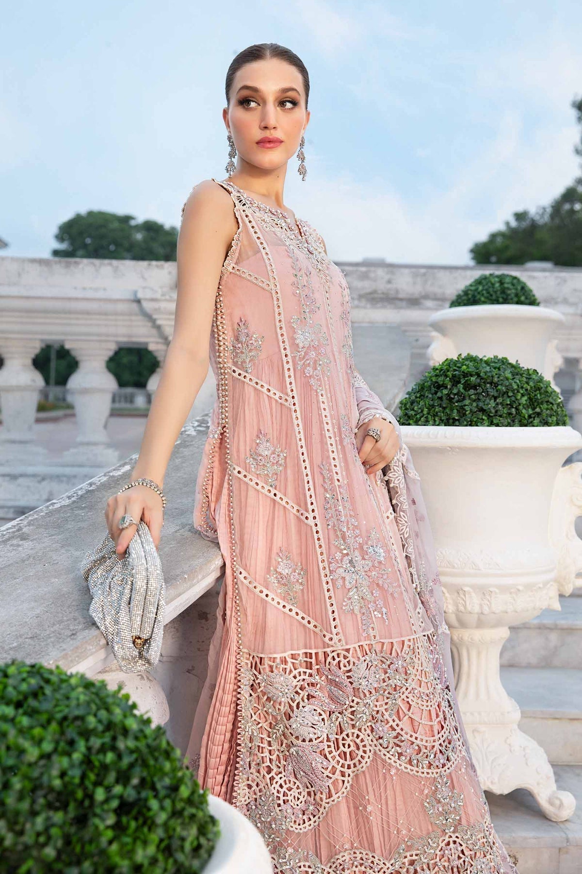 Maria B | Chiffon Formals 24 | Chiffon Suit | MPC-24-106 - Wedding Dress - Maria Faisal