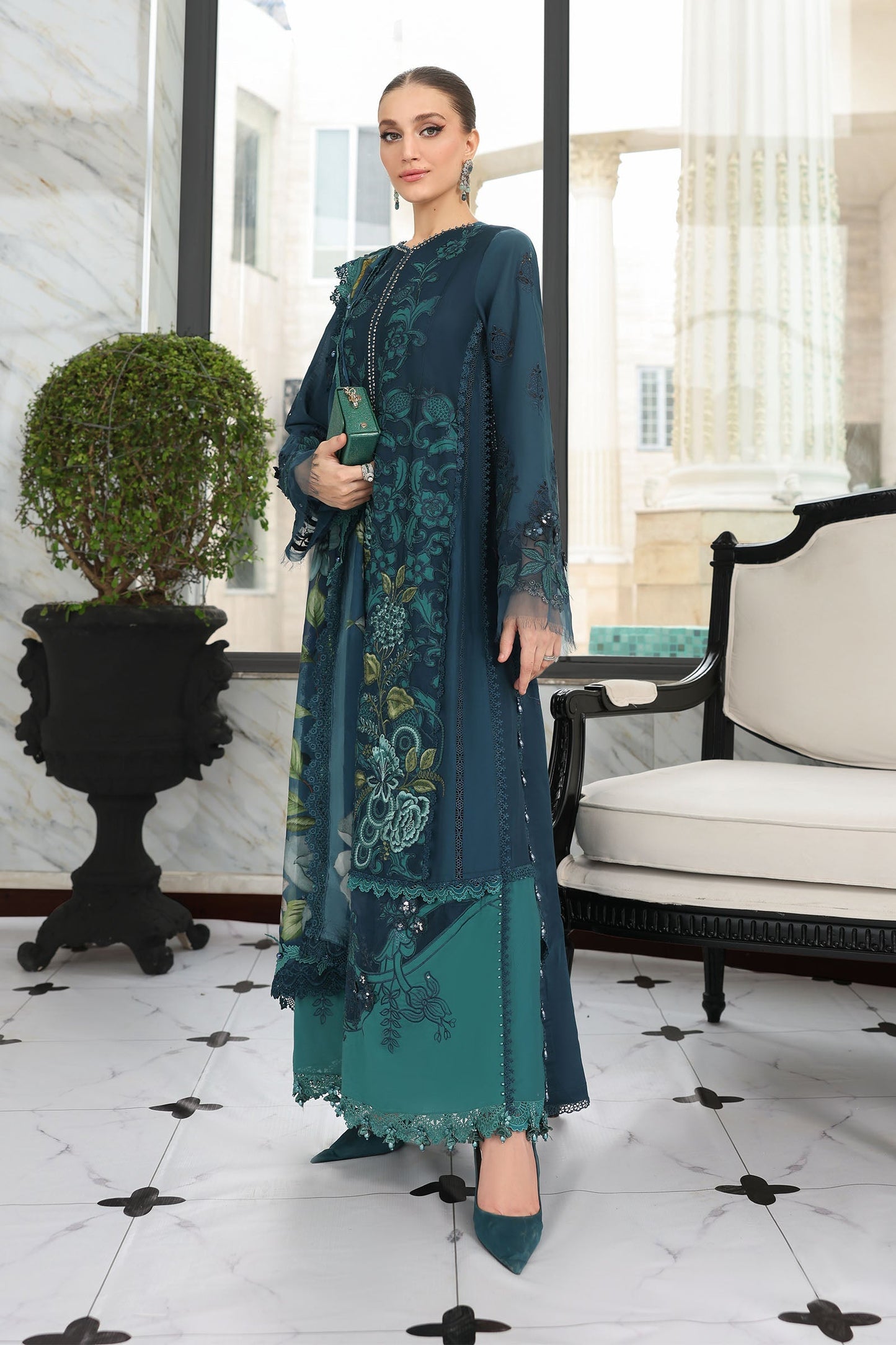 Maria B | luxury Lawn 26 | EL-26-06 - Luxury Dress - available at Maria Faisal in UK and USA.