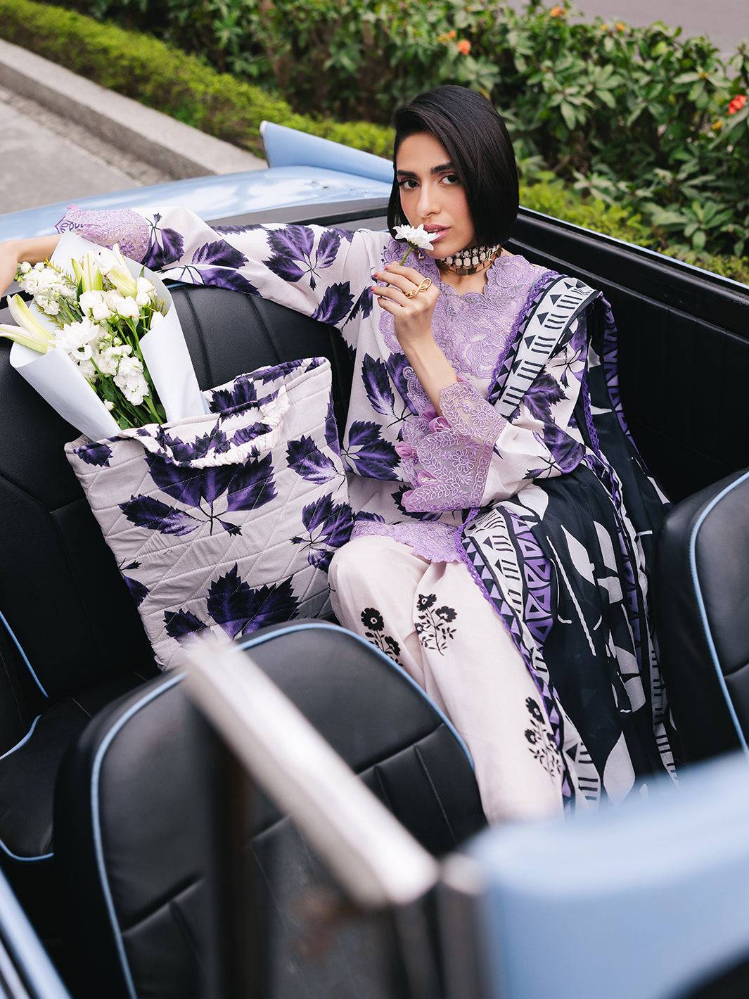 Mahnur | Broadway Luxury Lawn 25 | Lilac by Maria Faisal - Registered Vendor of : Mahnur - type : Ladies Clothes - 100% original wedding dresses