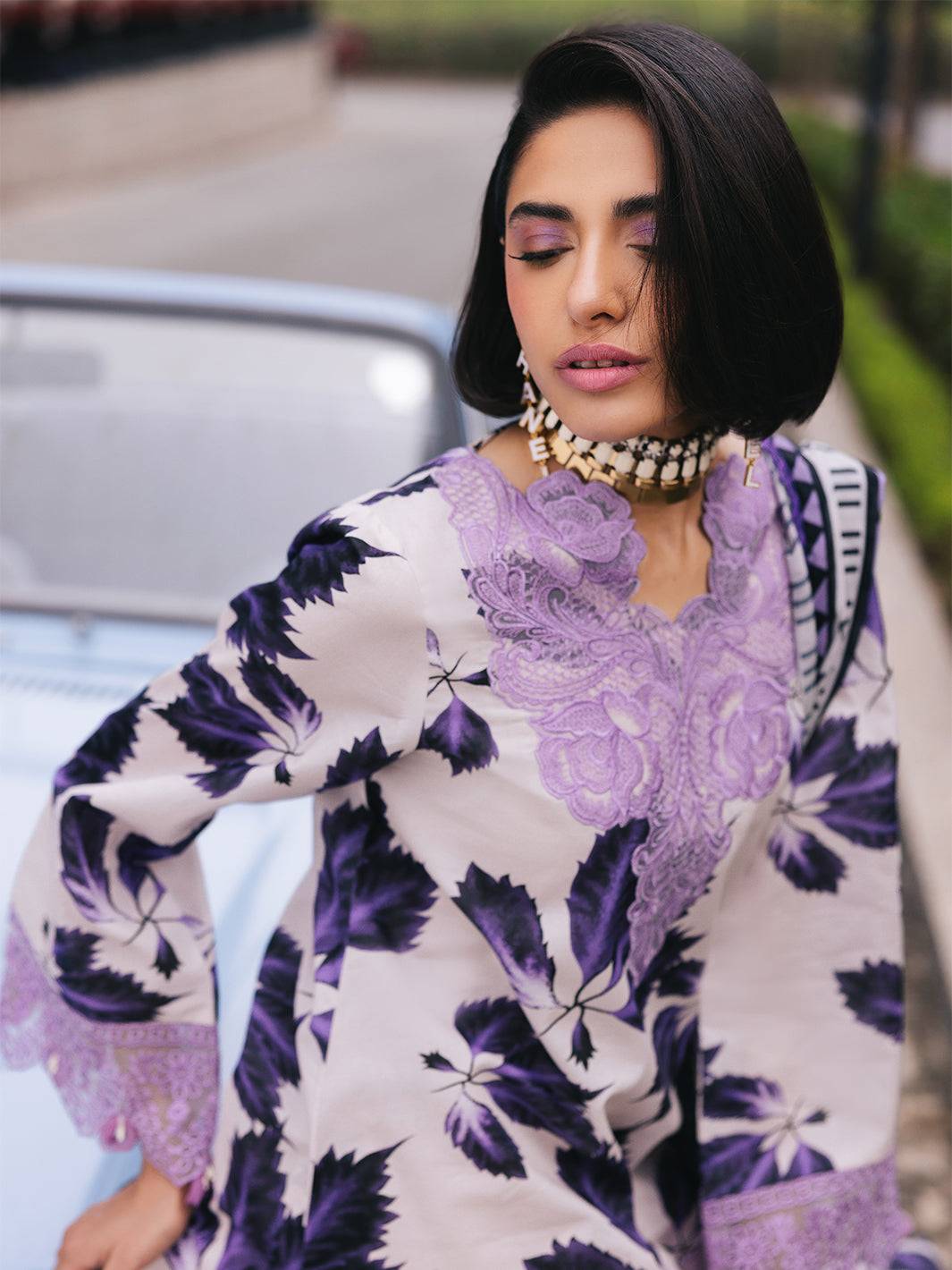 Mahnur | Broadway Luxury Lawn 25 | Lilac by Maria Faisal - Registered Vendor of : Mahnur - type : Ladies Clothes - 100% original wedding dresses