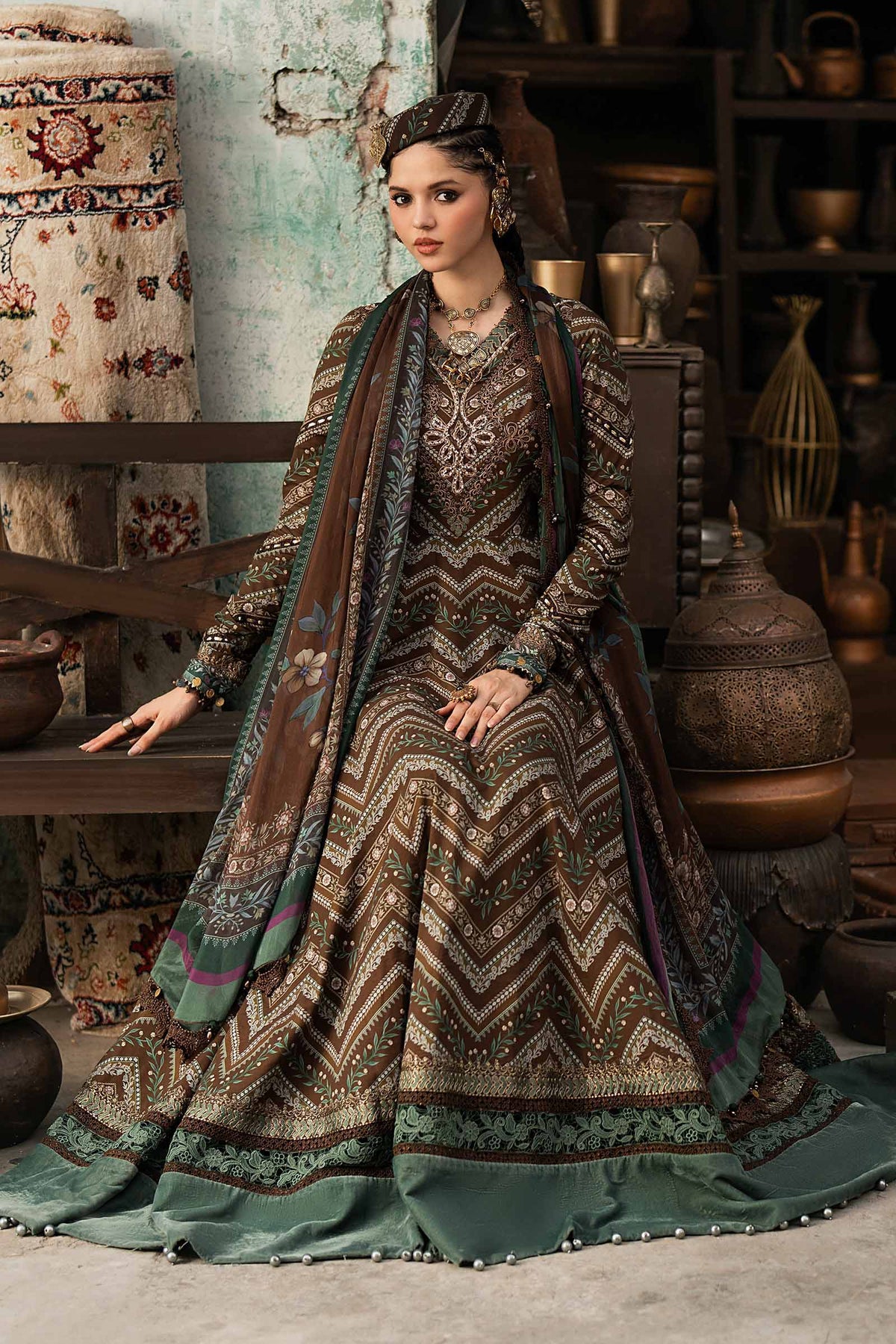 Maria B | M Prints Winter Fall 2026 | MPT-3107-A - Luxury Dress - available at Maria Faisal in UK and USA.
