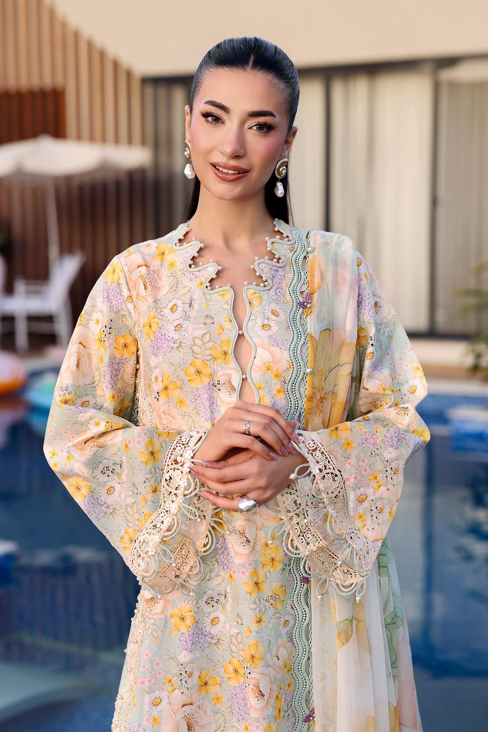 Maria B | M Prints 26 | MPT-3007-A - Luxury Dress - available at Maria Faisal in UK and USA.
