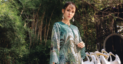 Sea Green Short Shirt with Plazo - Maria B | M Prints Eid'26 | MPT-2907-A - Ladies Clothes - Maria Faisal