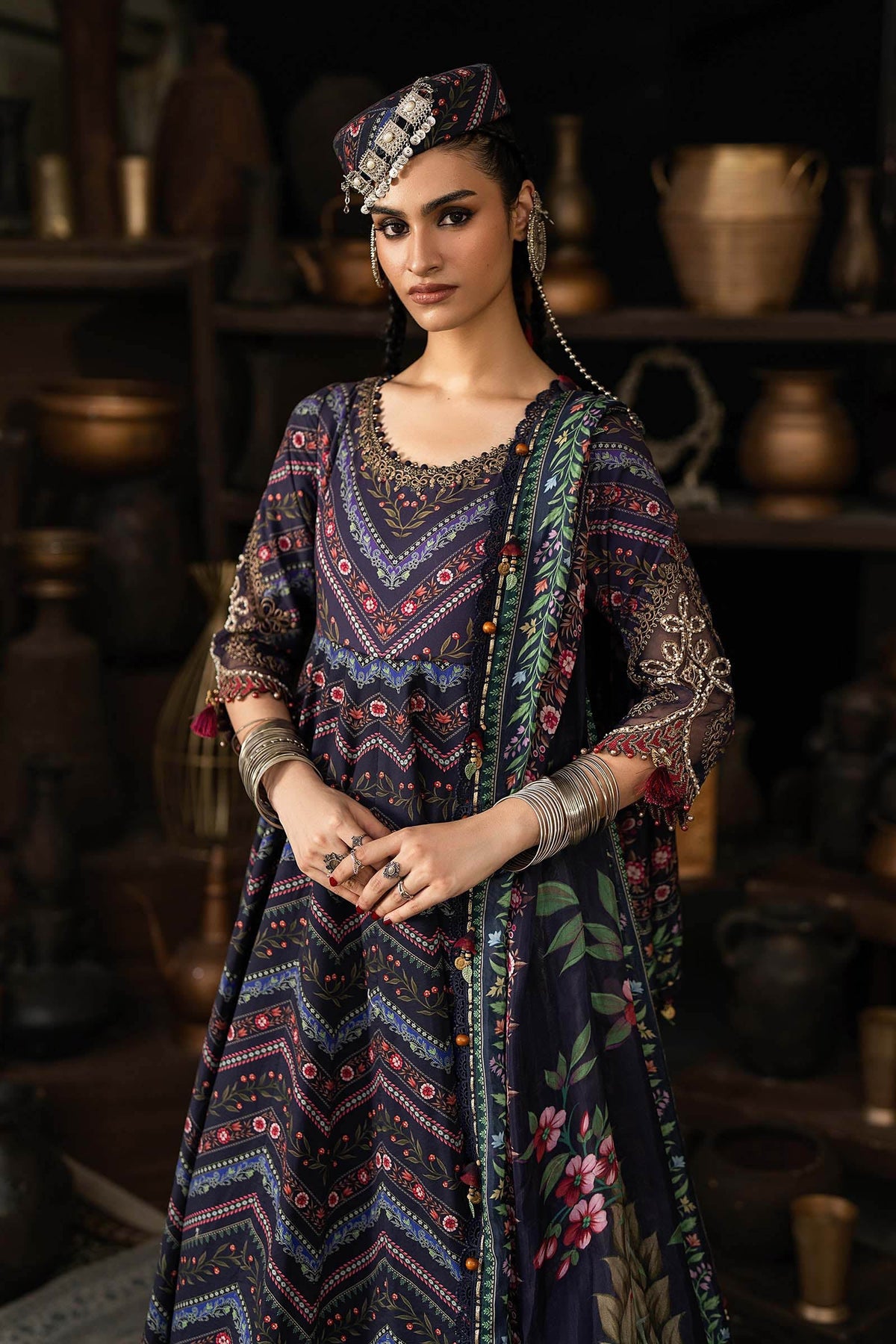 Maria B | M Prints Winter Fall 2026 | MPT-3107-B - Luxury Dress - available at Maria Faisal in UK and USA.