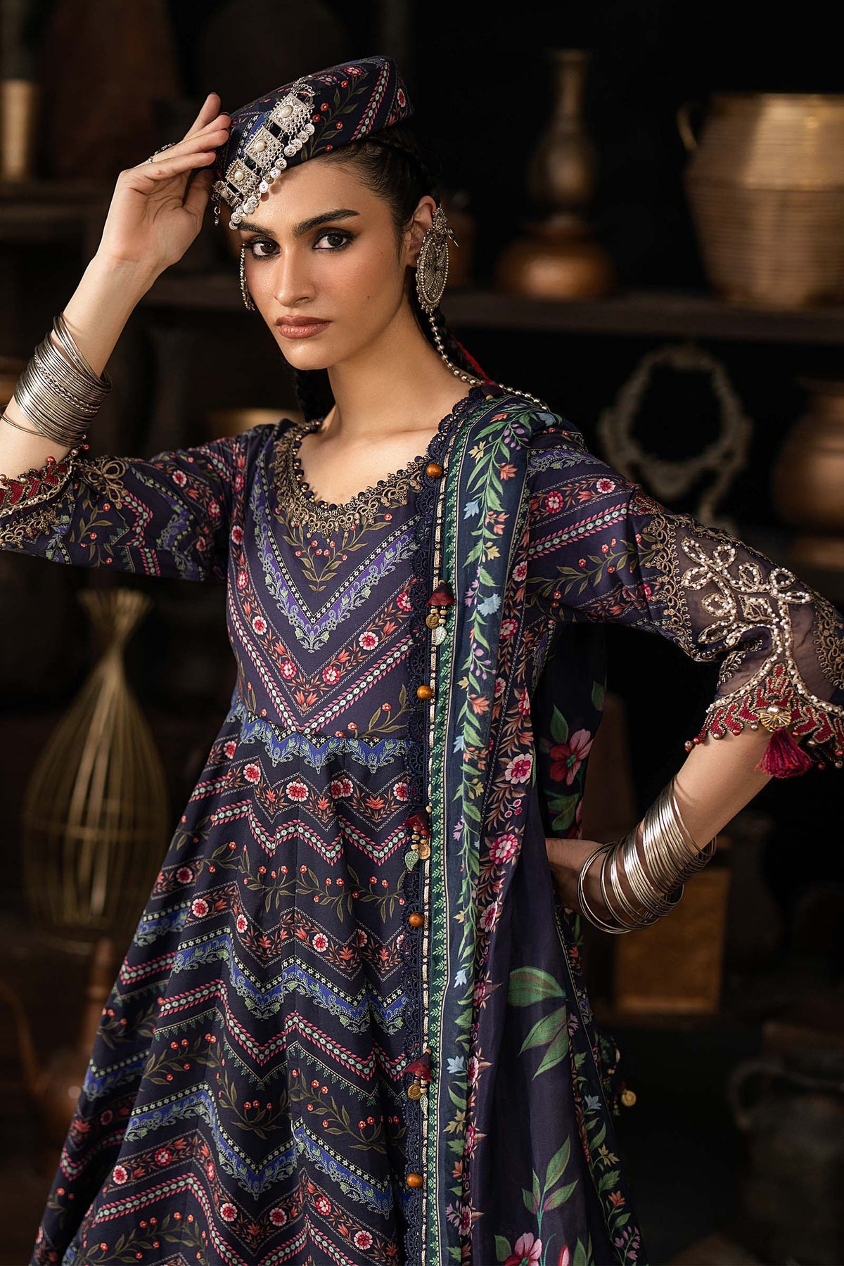 Maria B | M Prints Winter Fall 2026 | MPT-3107-B - Luxury Dress - available at Maria Faisal in UK and USA.