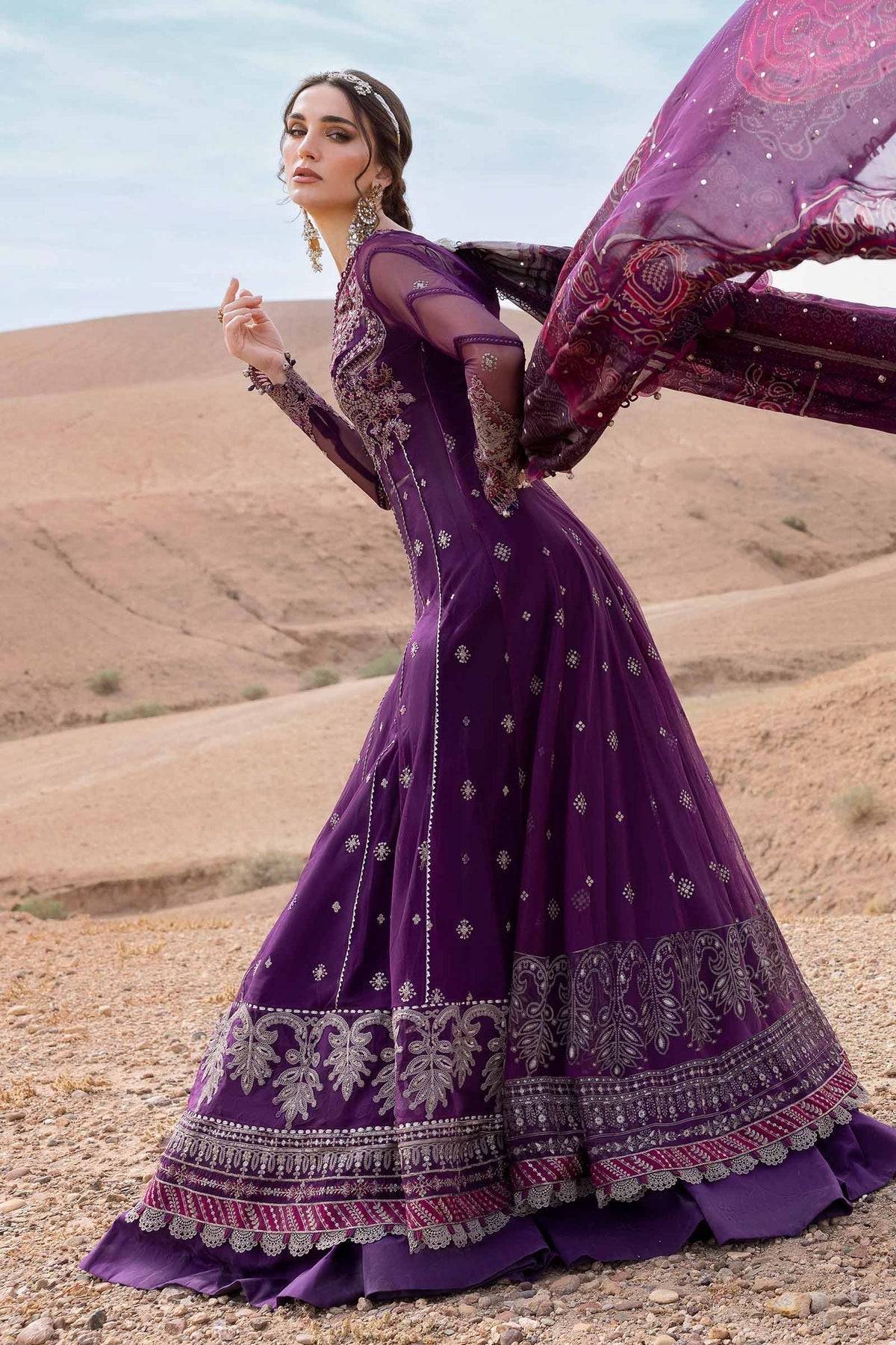 Maria B | Luxury Lawn 25 | D-2507-B by Maria Faisal - Registered Vendor of : Maria B - type : Ladies Clothes - 100% original wedding dresses