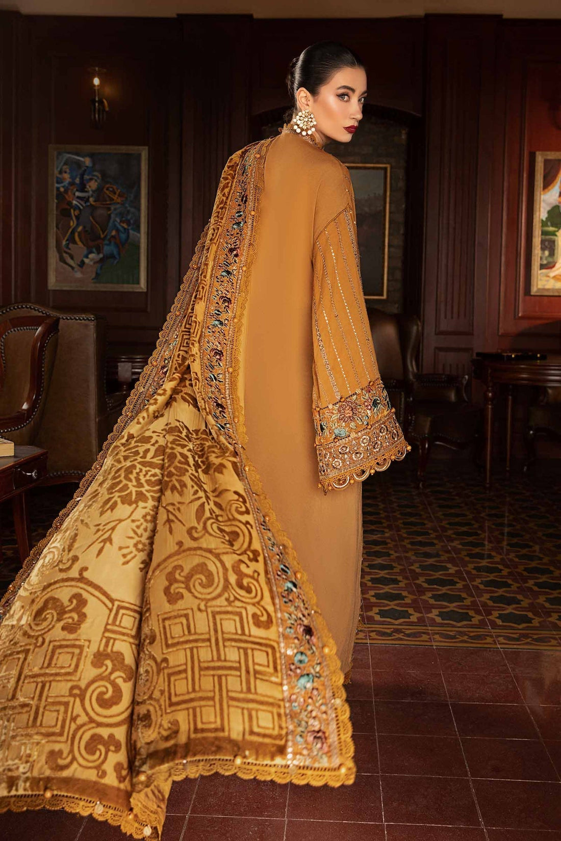 Maria B | Winter Luxe 24 | Velvet DL-1207 - Ladies Clothes - Maria Faisal