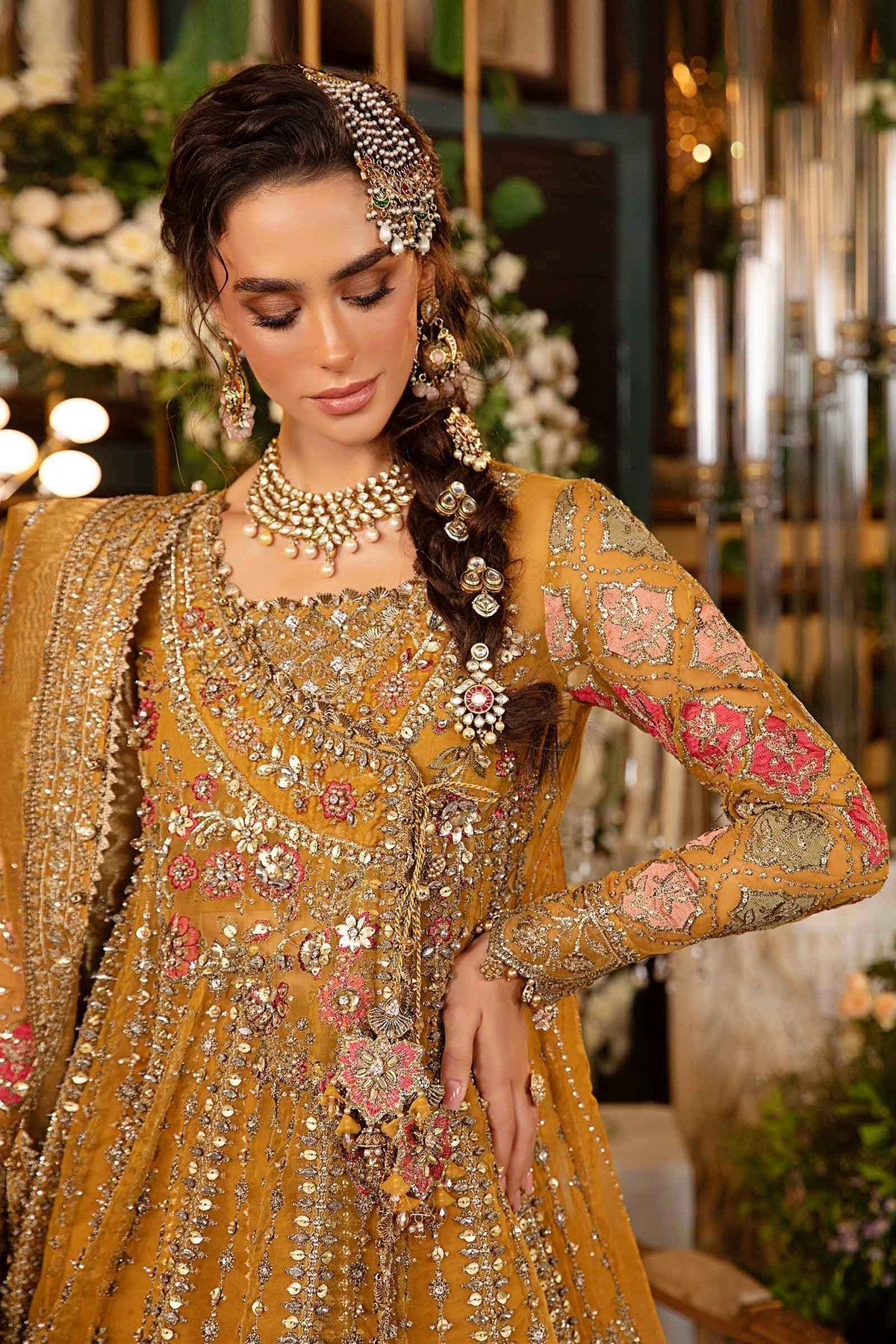 Maria B | Mbroidered Formals 24 | Organza Suit | BD-2907 - Designer Dress with Intricate embroidery and embellishments. Shop elegent wedding dress at Maria Faisal.