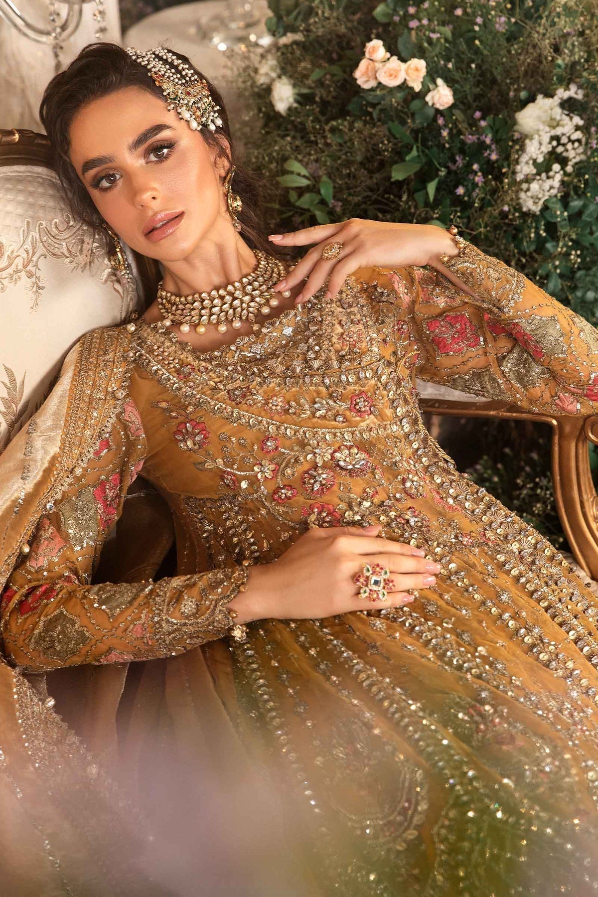 Maria B | Mbroidered Formals 24 | Organza Suit | BD-2907 - Designer Dress with Intricate embroidery and embellishments. Shop elegent wedding dress at Maria Faisal.
