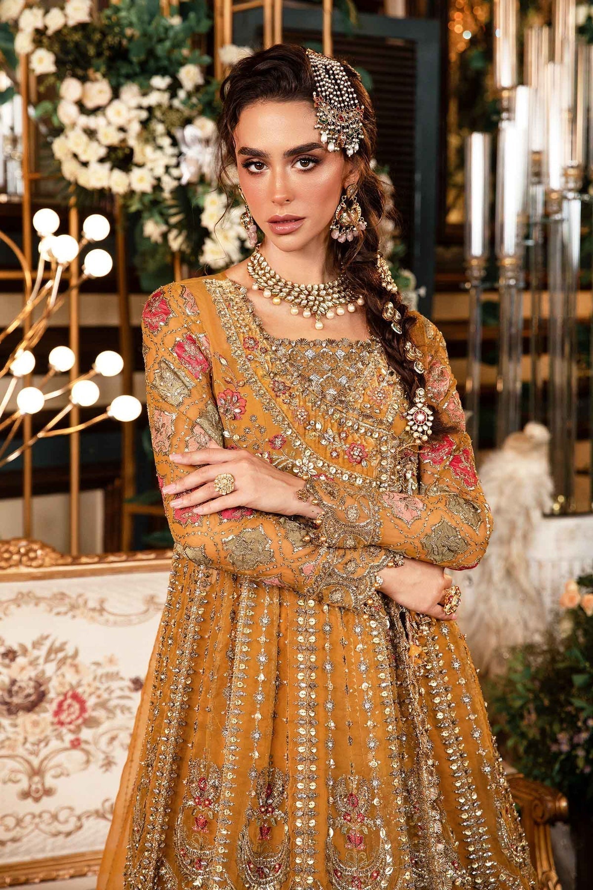 Maria B | Mbroidered Formals 24 | Organza Suit | BD-2907 - Designer Dress with Intricate embroidery and embellishments. Shop elegent wedding dress at Maria Faisal.