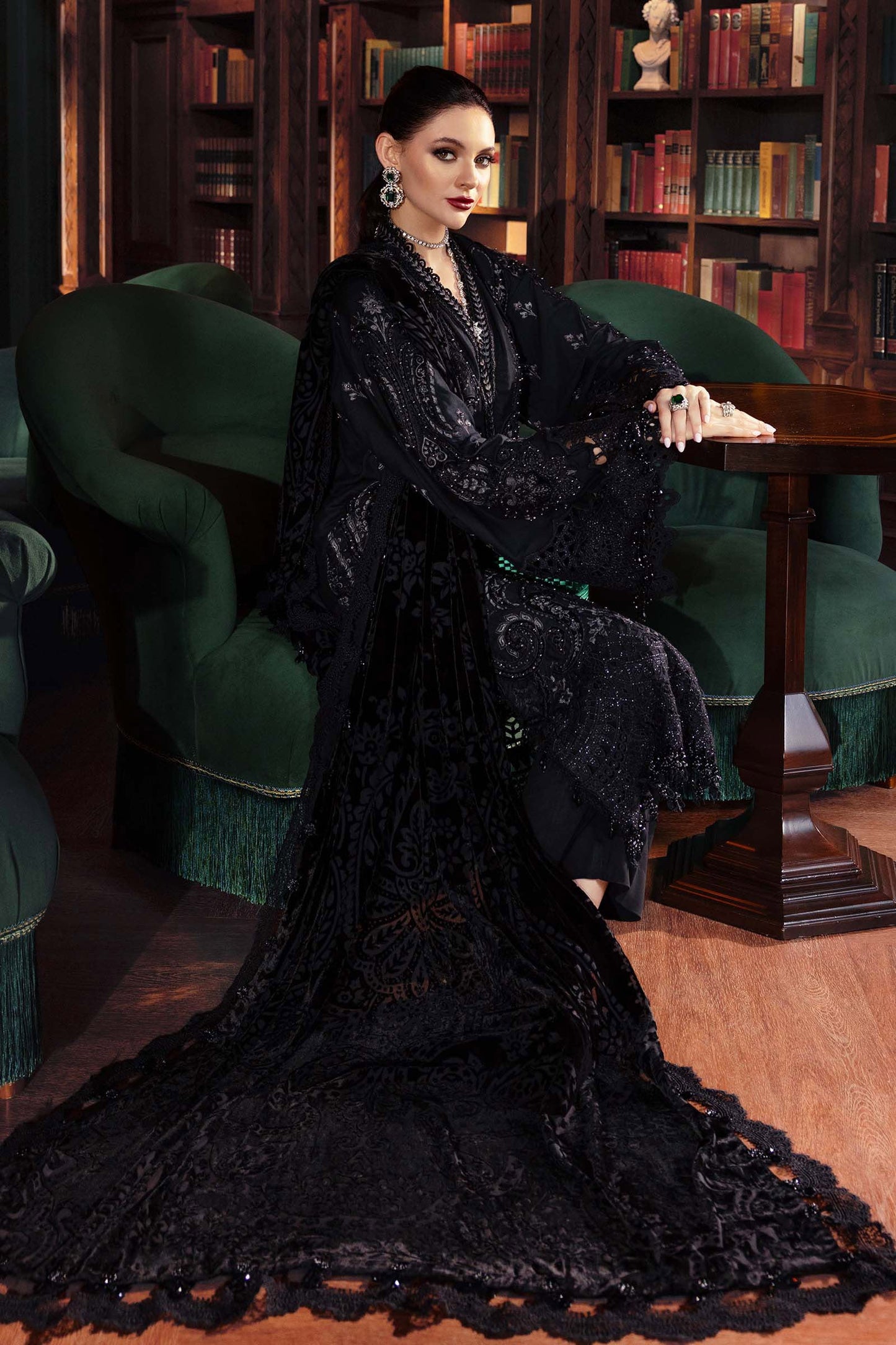 Maria B | Winter Luxe 25 | WL-1307 - Casual Dress - available at Maria Faisal in UK and USA.