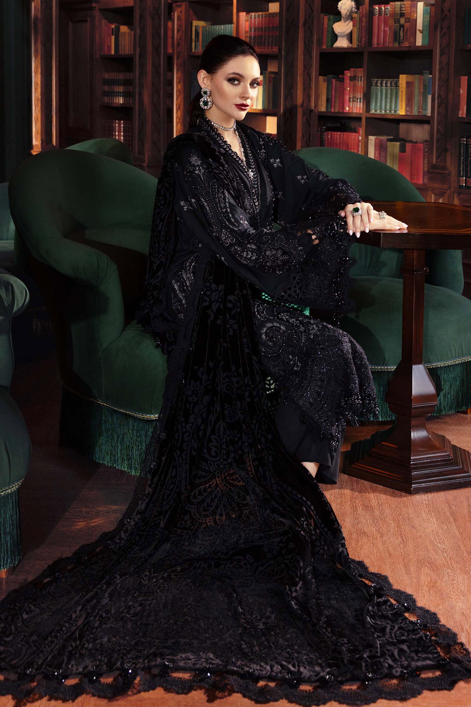 Maria B | Winter Luxe 25 | WL-1307 - Casual Dress - available at Maria Faisal in UK and USA.