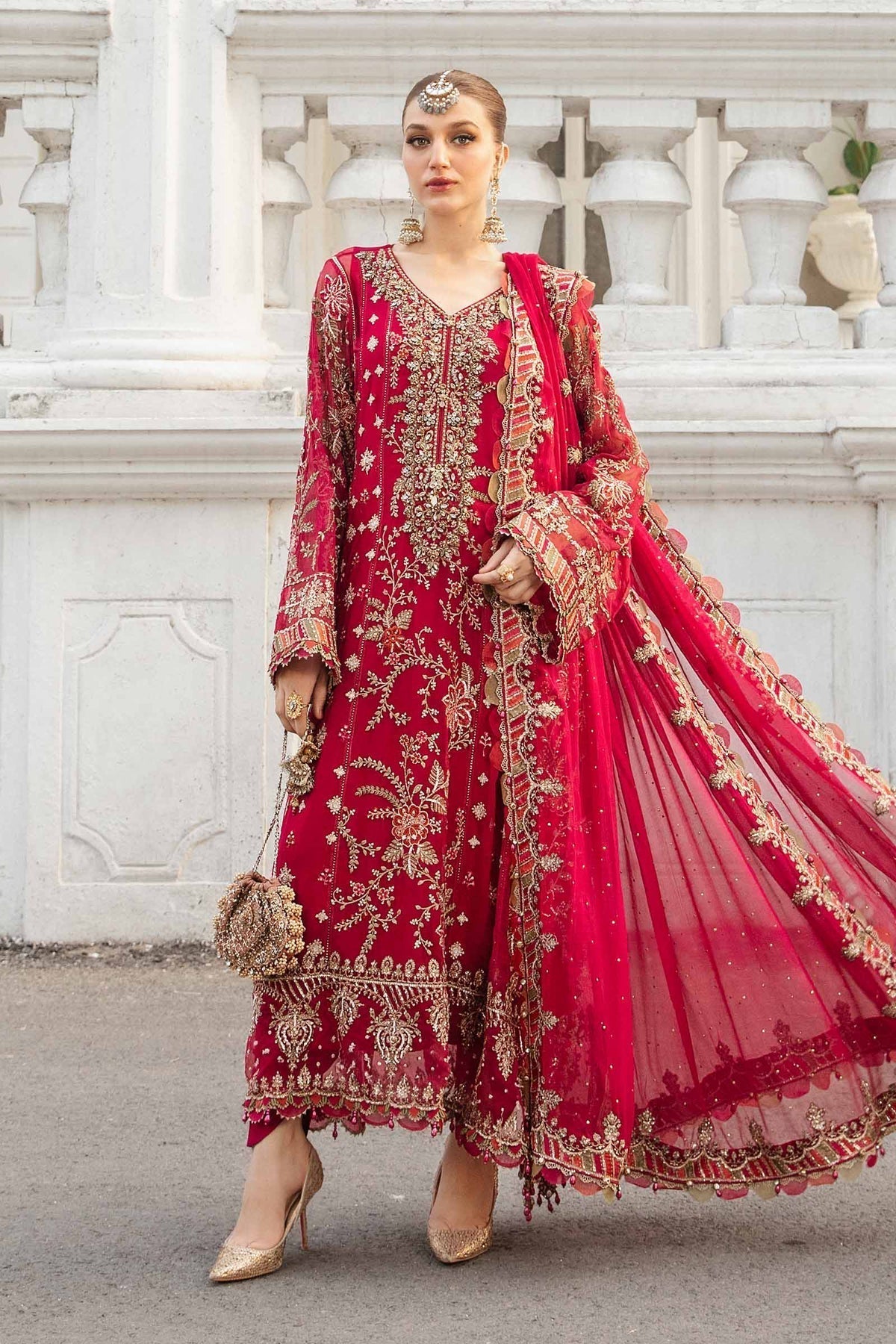 Maria B | Chiffon Formals 24 | Chiffon Suit | MPC-24-107 - Wedding Dress - Maria Faisal