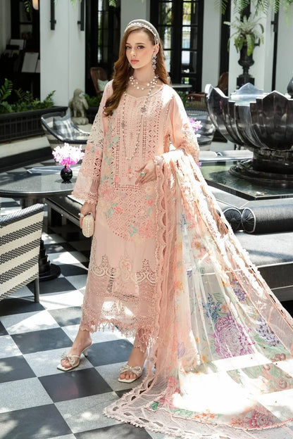Maria B | Luxury Lawn | EL-23-07-Peach - Ladies Clothes - Maria Faisal