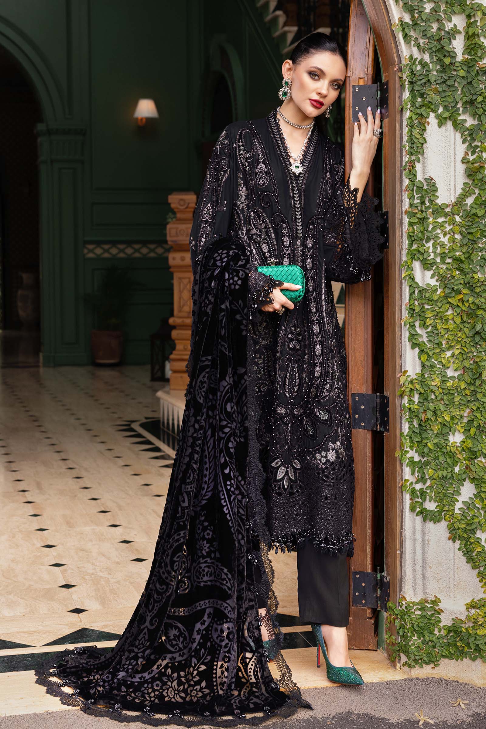 Maria B | Winter Luxe 25 | WL-1307 - Casual Dress - available at Maria Faisal in UK and USA.