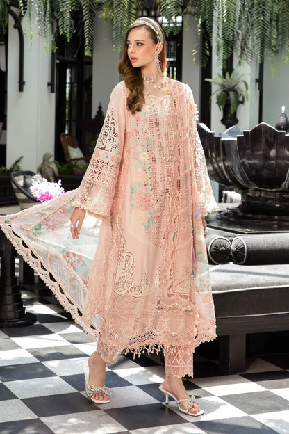 Maria B | Luxury Lawn | EL-23-07-Peach - Ladies Clothes - Maria Faisal