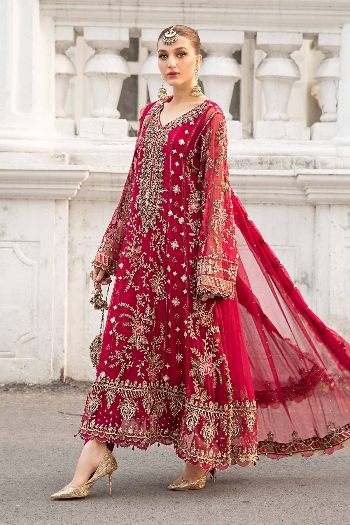 Maria B | Chiffon Formals 24 | Chiffon Suit | MPC-24-107 - Wedding Dress - Maria Faisal
