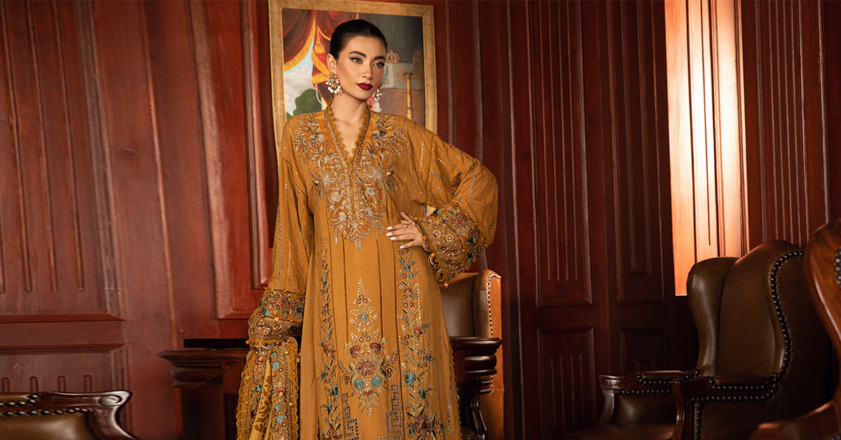 Maria B | Winter Luxe 24 | Velvet DL-1207 - Ladies Clothes - Maria Faisal