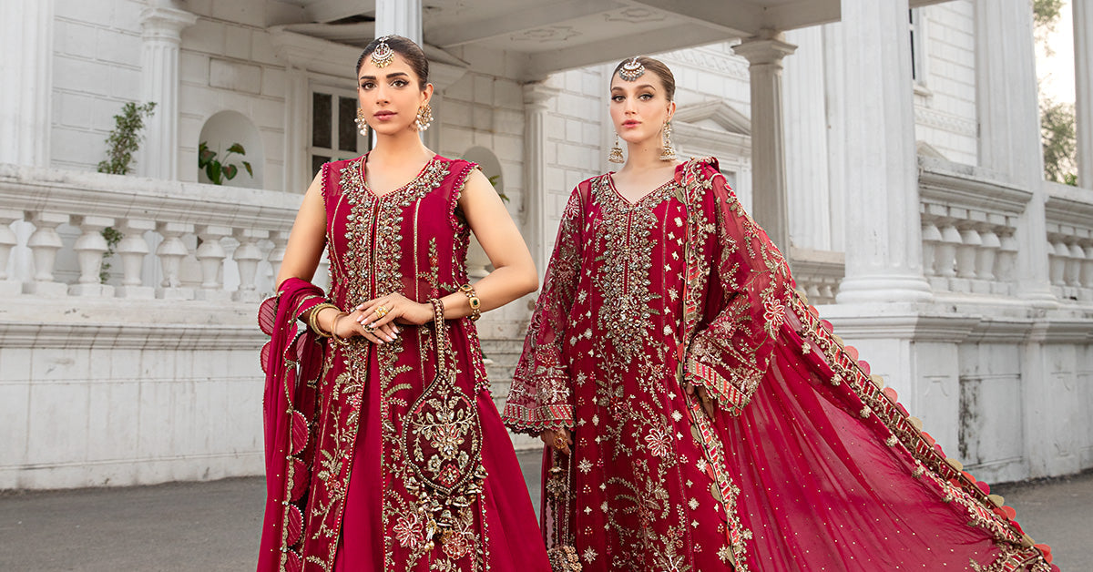 Maria B | Chiffon Formals 24 | Chiffon Suit | MPC-24-107 - Wedding Dress - Maria Faisal