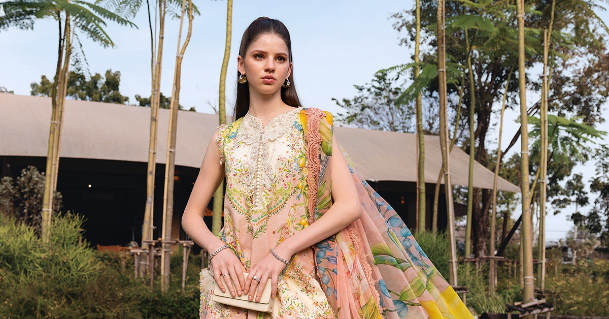 Yellow Lawn Shirt with Shalwar - Maria B | M Prints Eid'26 | MPT-2908-A - Ladies Clothes - Maria Faisal