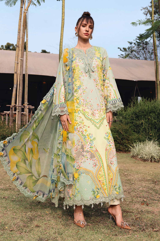 Pistachio Green Long Shirt with Plazo - Maria B | M Prints Eid'26 | MPT-2908-B - Ladies Clothes - Maria Faisal
