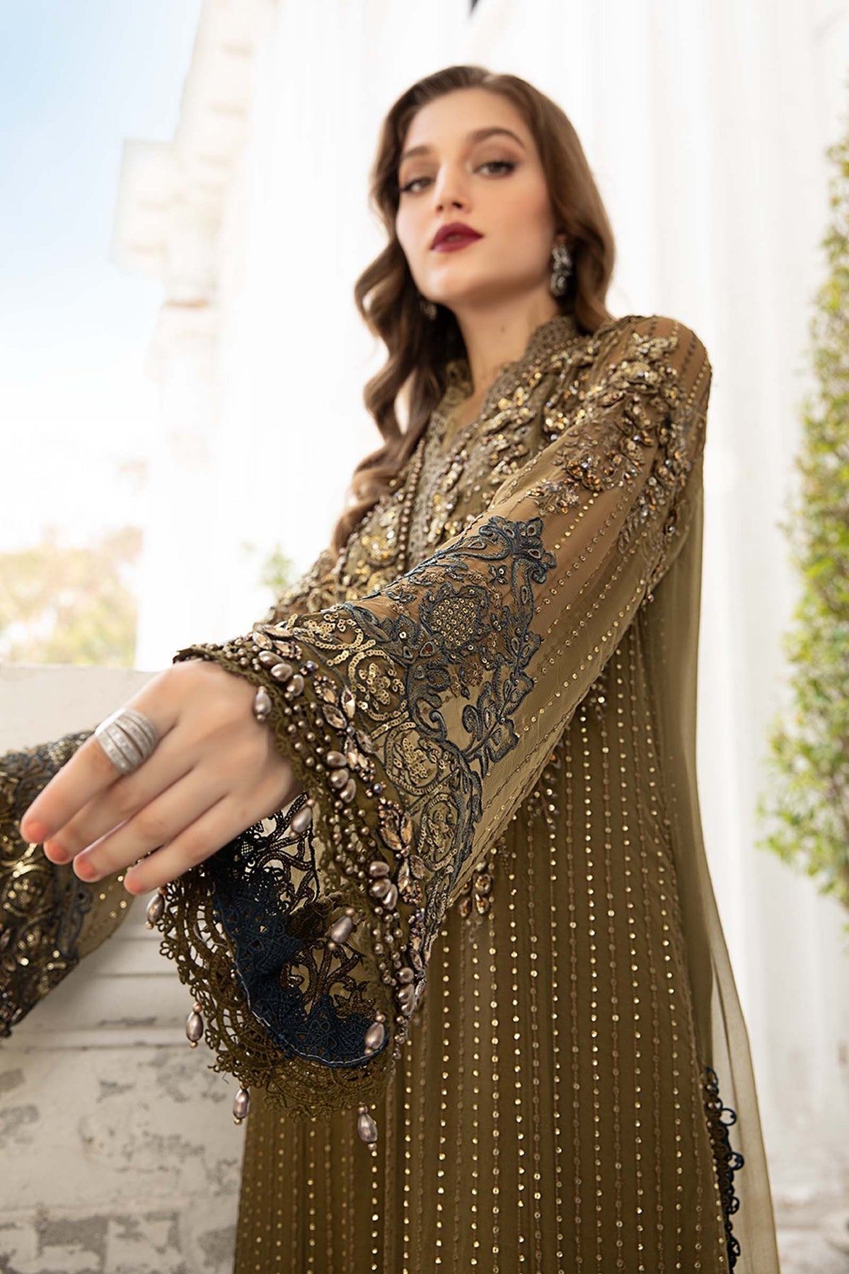 Maria B | Chiffon Formals 24 | Chiffon Suit | MPC-24-108 - Wedding Dress - Maria Faisal
