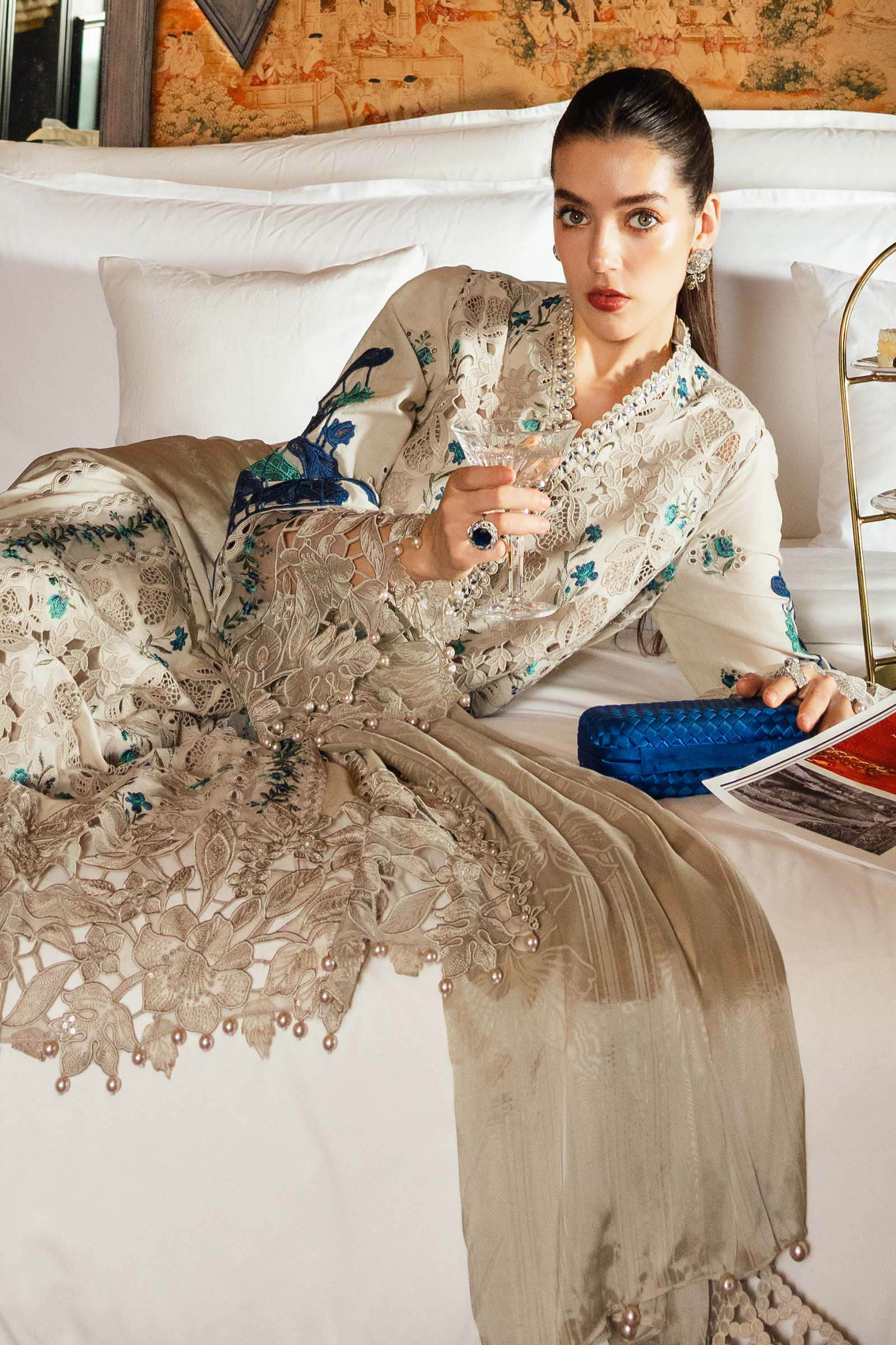 Maria B | luxury Lawn 26 | EL-26-08 - Formal Dress - available at Maria Faisal in UK and USA.