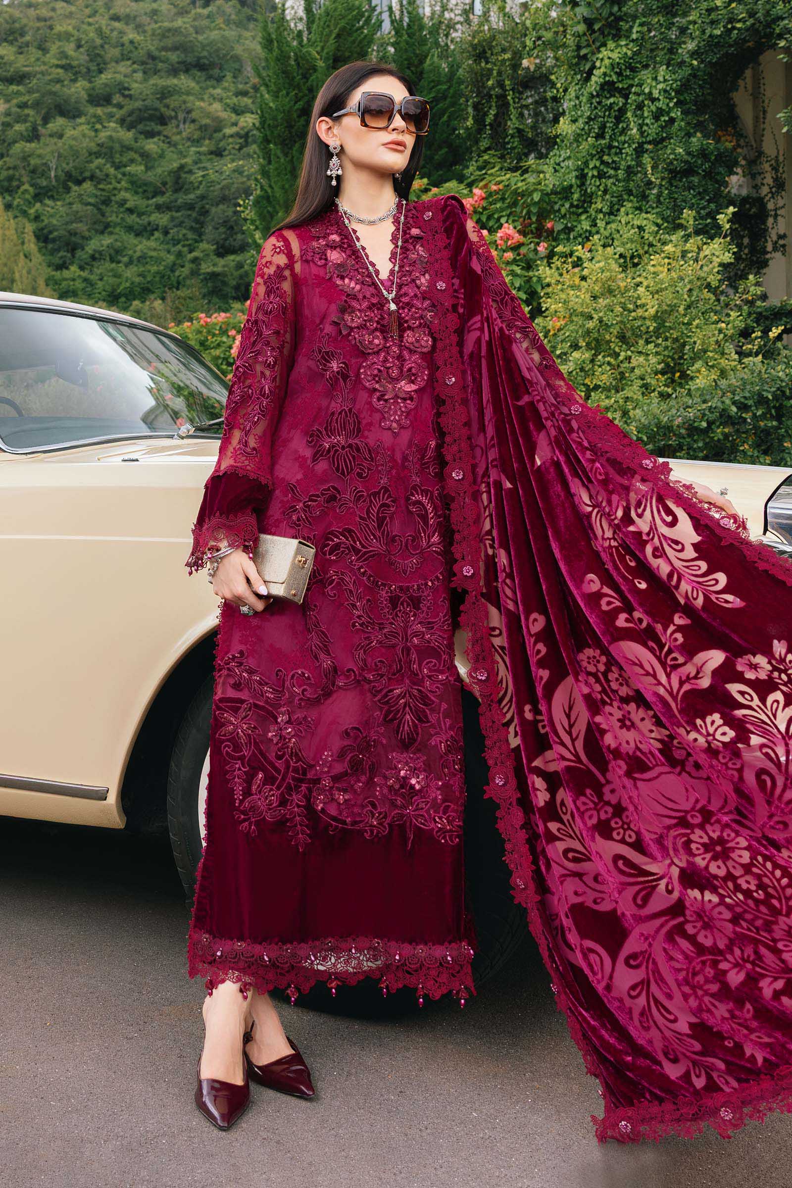 Maria B | Winter Luxe 25 | WL-1308 - Casual Dress - available at Maria Faisal in UK and USA.