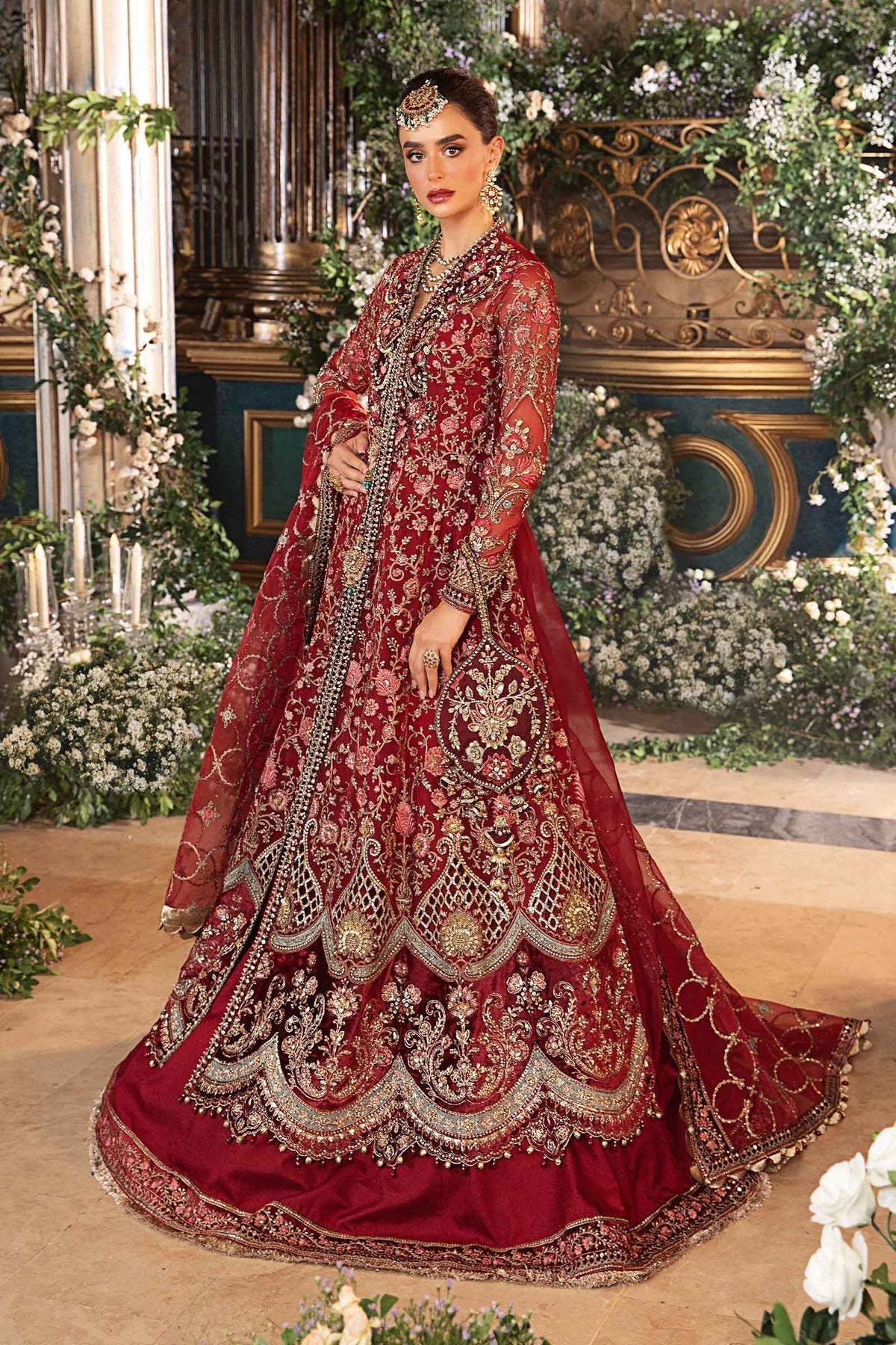 Maria B | Mbroidered Formals 24 | Organza Suit | BD-2908 - Designer Dress with Intricate embroidery and embellishments. Shop elegent wedding dress at Maria Faisal.