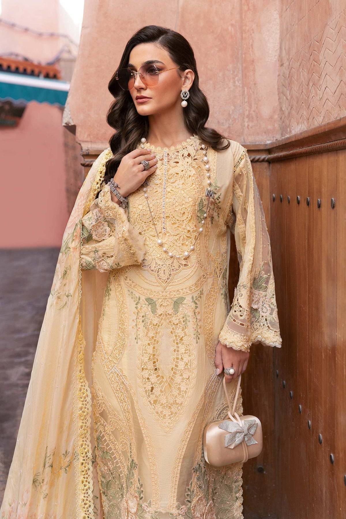 Maria B | Luxury Lawn 25 | D-2509-A by Maria Faisal - Registered Vendor of : Maria B - type : Ladies Clothes - 100% original wedding dresses