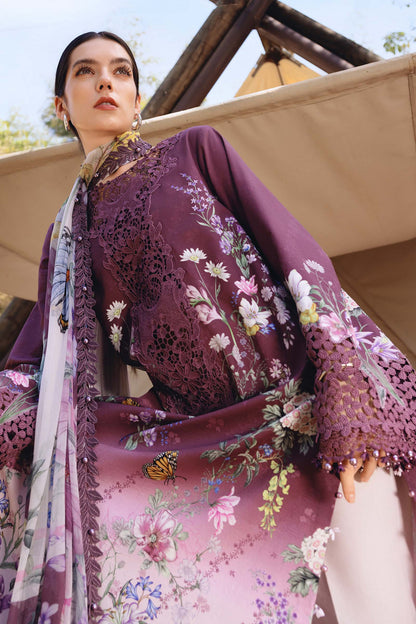 Plum Long Shirt with Pants - Maria B | M Prints Eid'26 | MPT-2909-B - Ladies Clothes - Maria Faisal