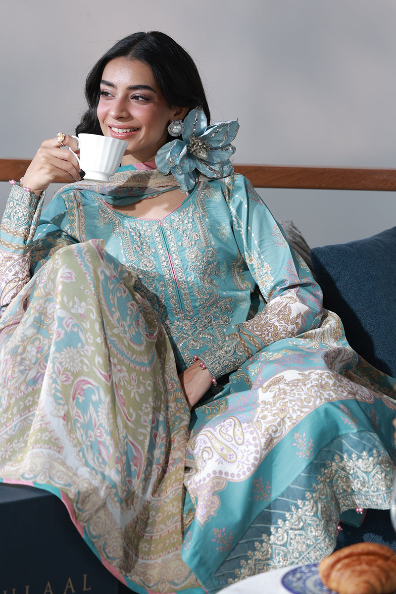 Gulaal | Delia Lawn 26 | Eidra - Luxury Dress - available at Maria Faisal in UK and USA.