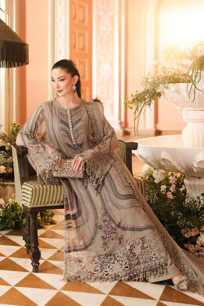 Maria B | Royale Tea Affair | MPC-26-201-Antique Grey - Formal Dress - available at Maria Faisal in UK and USA.