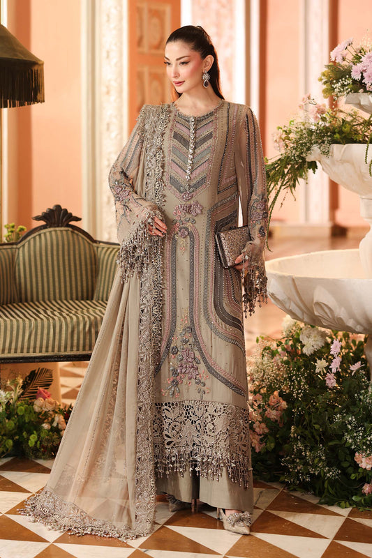 Maria B | Royale Tea Affair | MPC-26-201-Antique Grey - Formal Dress - available at Maria Faisal in UK and USA.
