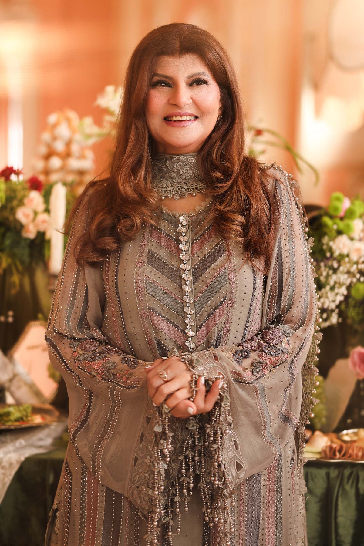 Maria B | Royale Tea Affair | MPC-26-201-Antique Grey - Formal Dress - available at Maria Faisal in UK and USA.